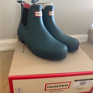 Hunter Original Green Chelsea Boots